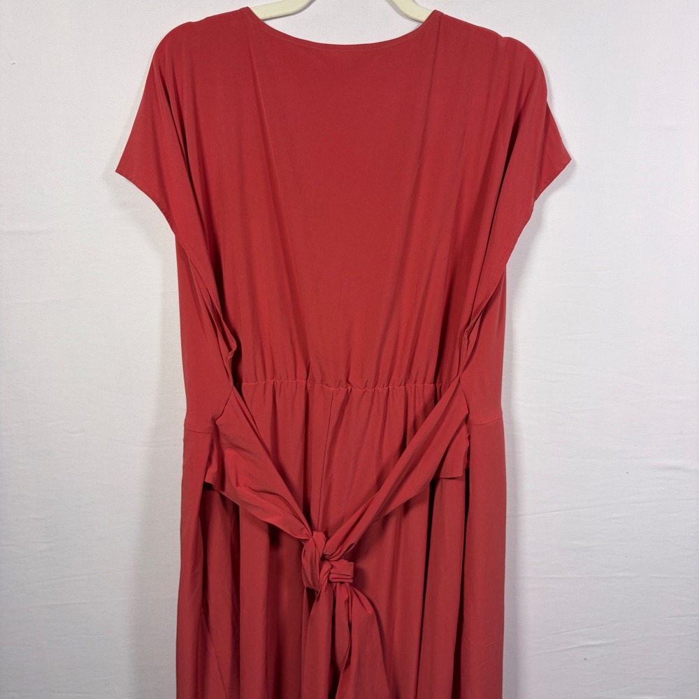Halara Maxi Dress V-Neck Rust Pockets Back Tie Women 2X - Picture 7 of 10
